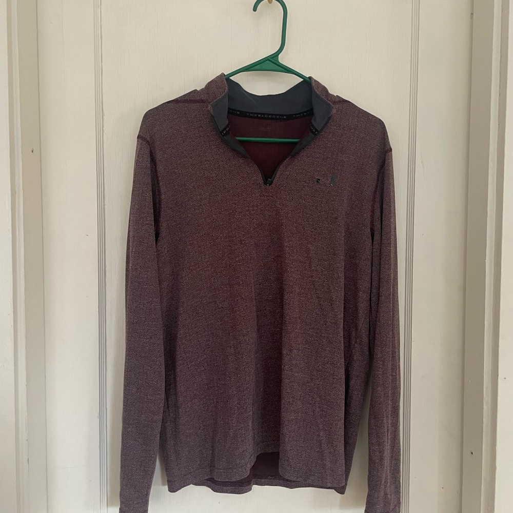 Under Armour Threadborne Maroon and Gray Quarter-Zip Pullover
